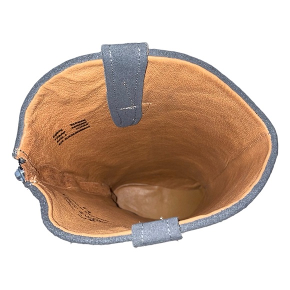 Agave Sky Jasmine Cowgirl Blue Grey w/Cream Stitch Mid-Calf Suede Boot Size 8.5 - Picture 12 of 16